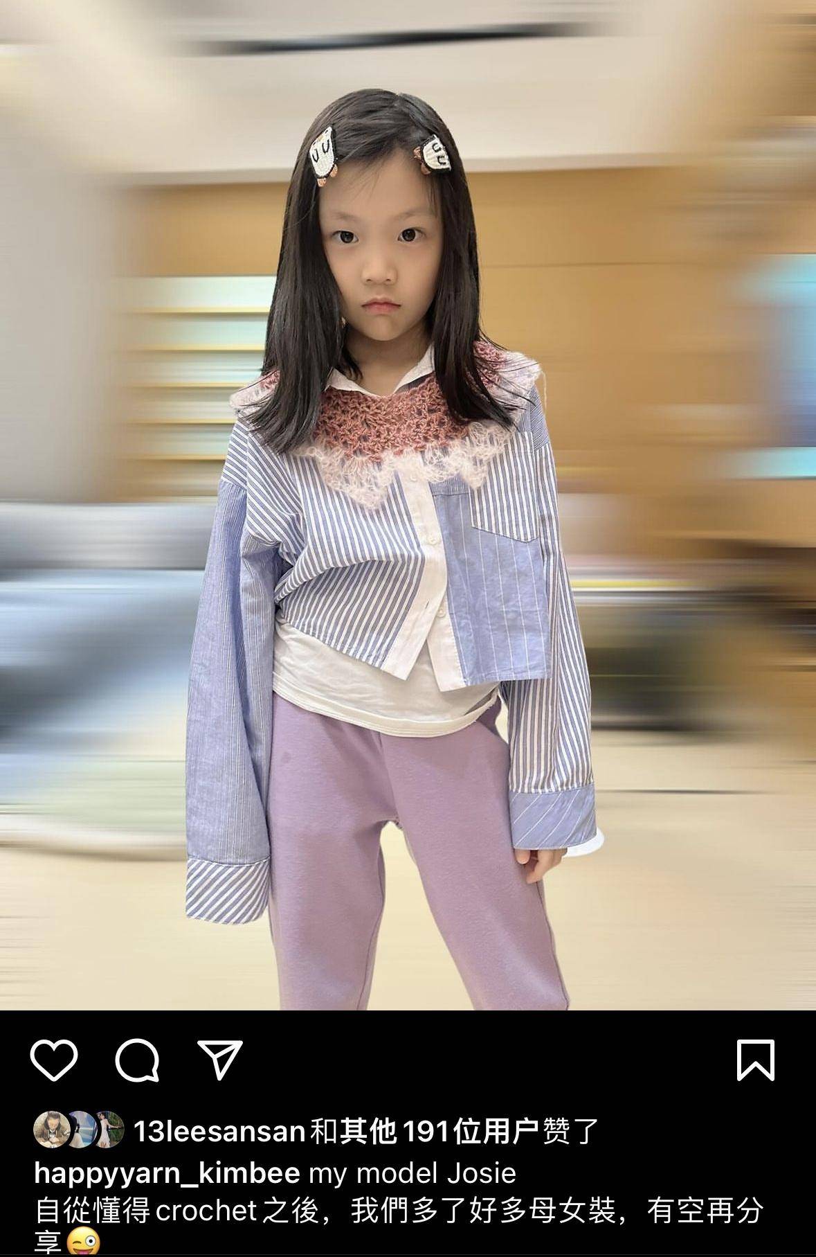甘比罕晒6岁女儿模特照，长发大眼站姿有型，刘銮雄女儿中最漂亮